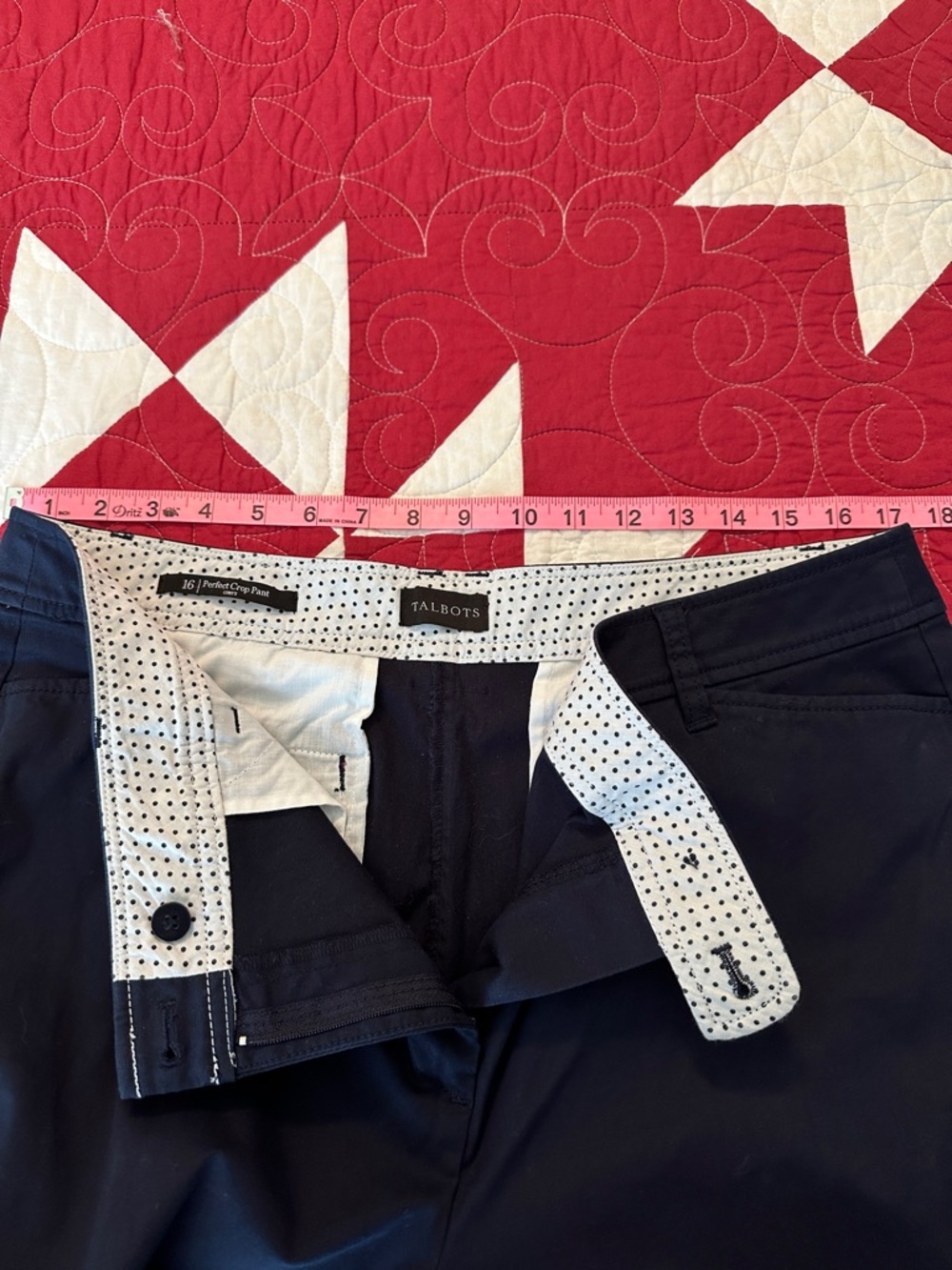 Talbots Navy Perfect Crop Pant - Picture 2 of 8